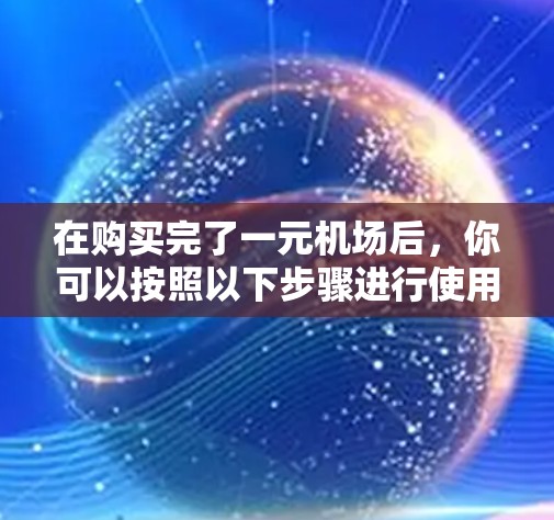 在购买完了一元机场后，你可以按照以下步骤进行使用
