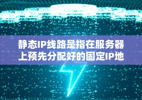 静态IP线路是指在服务器上预先分配好的固定IP地址，服务器无需频繁更新，节省服务器资源。以下是关于静态IP线路的一些关键点